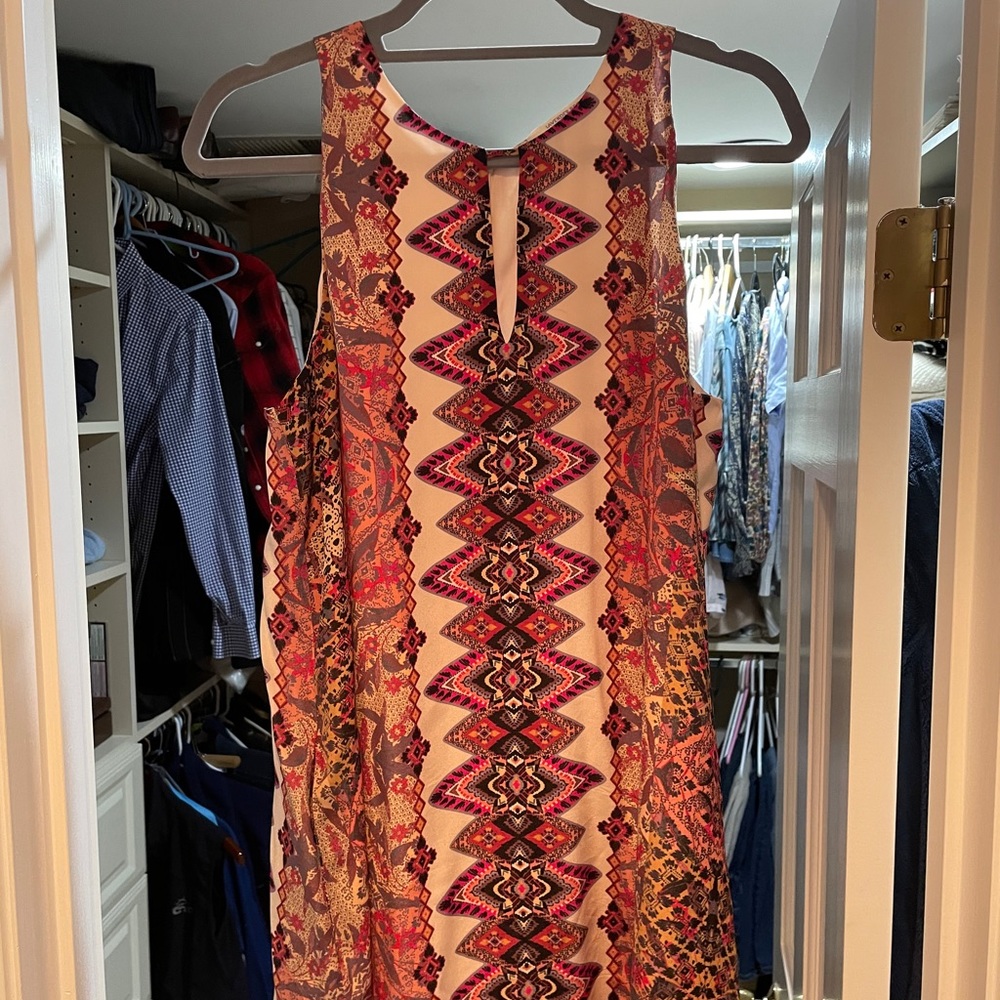 LAVENDER BROWN MULTI PATTERNED DRESS | WORN ONCE